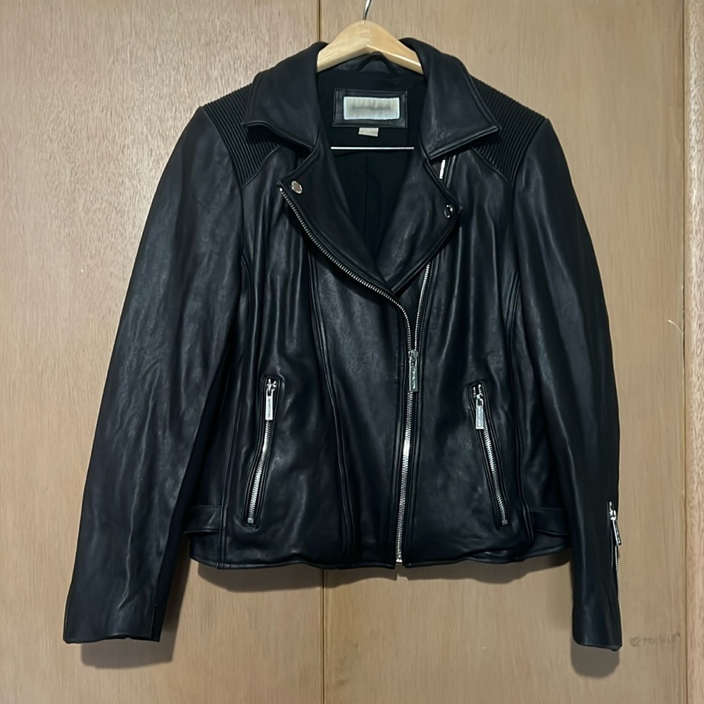 Michael Kors Leather Moto Jacket Size XL